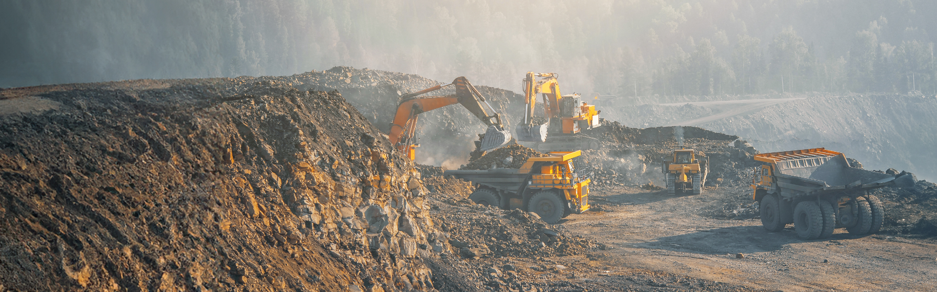 heavy equipment vehicles on a construction site